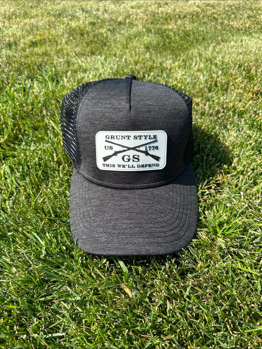 Grunt Style Black Patch Mesh Cap
